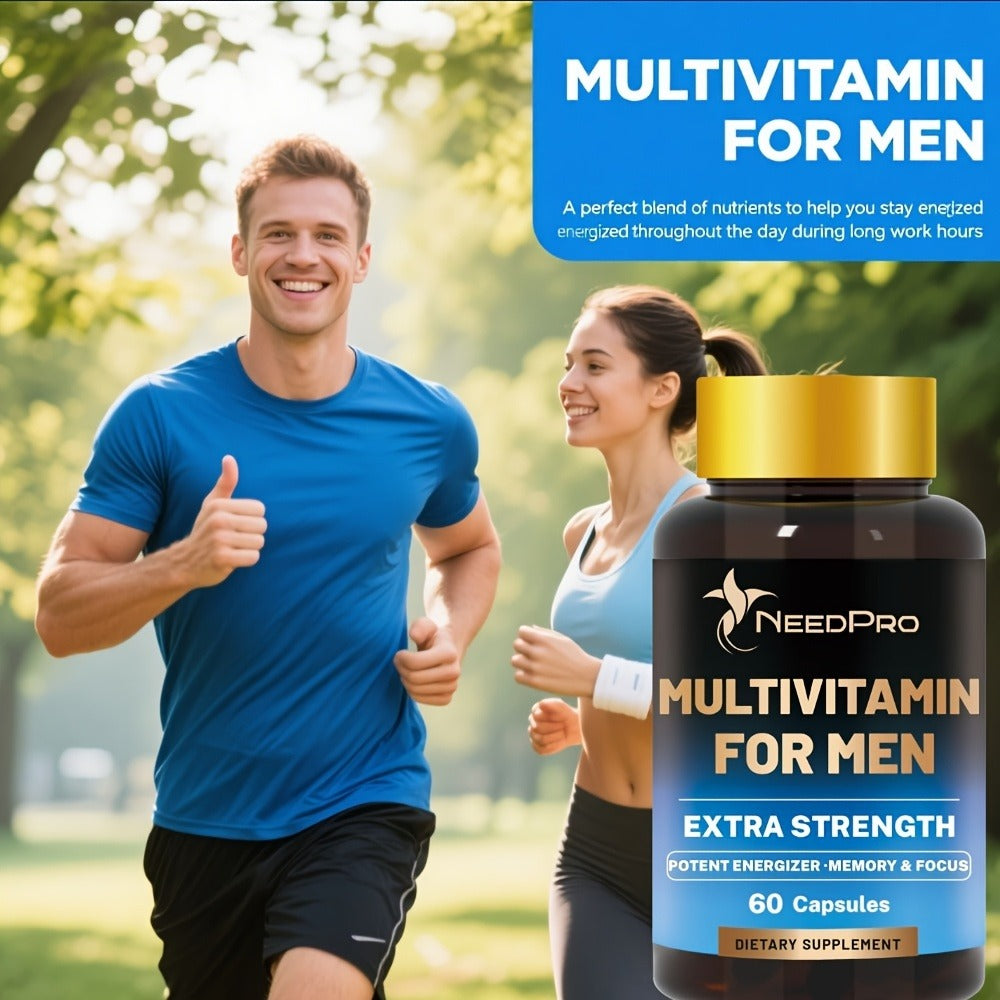120 Capsules Men'S Vitamin, Rich in Vitamin C, Vitamin A, Vitamin D, Vitamin B6, Folic Acid, Zinc, Biotin, Vitamin B12, Exercise - Healthy Supplement