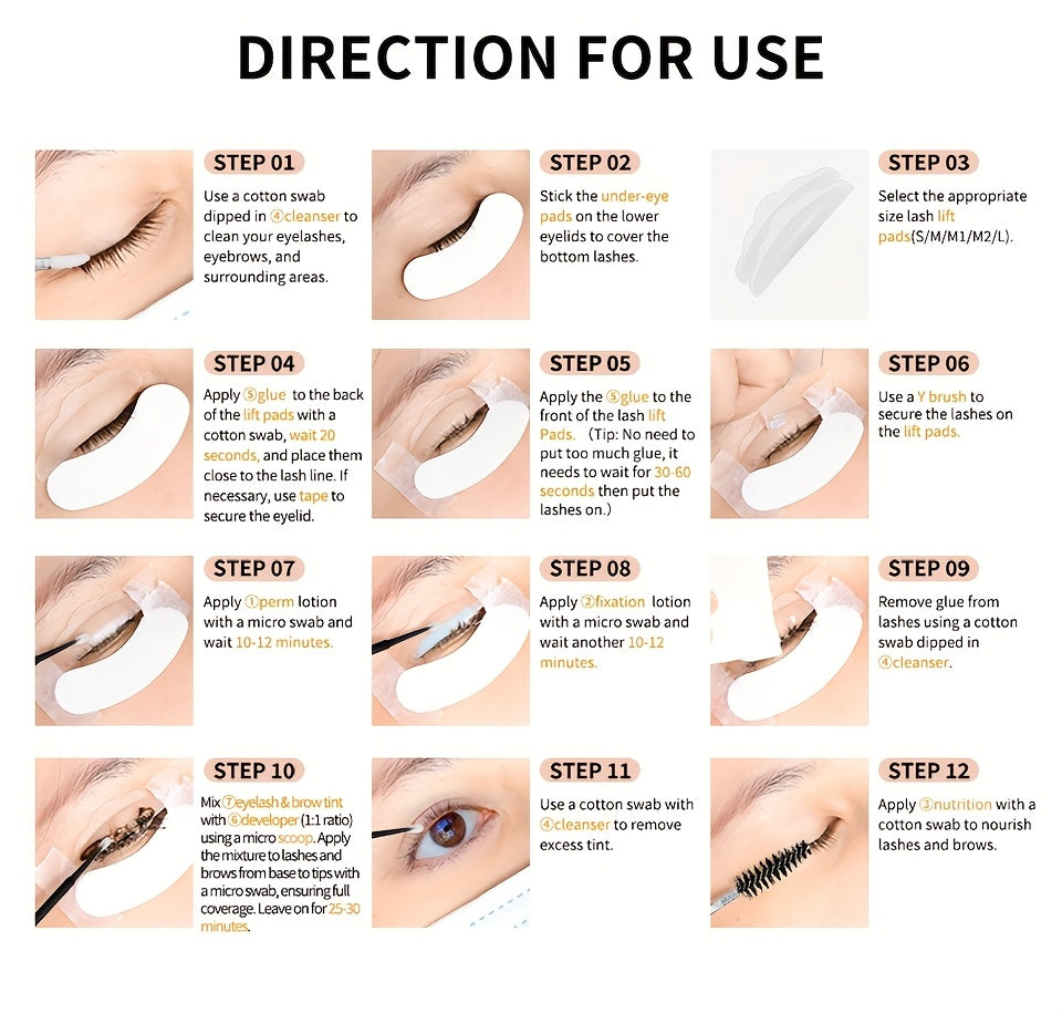 [Lash & Brow Kit] Lakerain Lash And Brow Lift And Tint Kit, Brow Lamination Kit, Eyelash Perm, Salon Or Home Use, Long-Lasting, Easy To Use, Tint Dye Kit, Eyelash And Brow Fuller-Looking