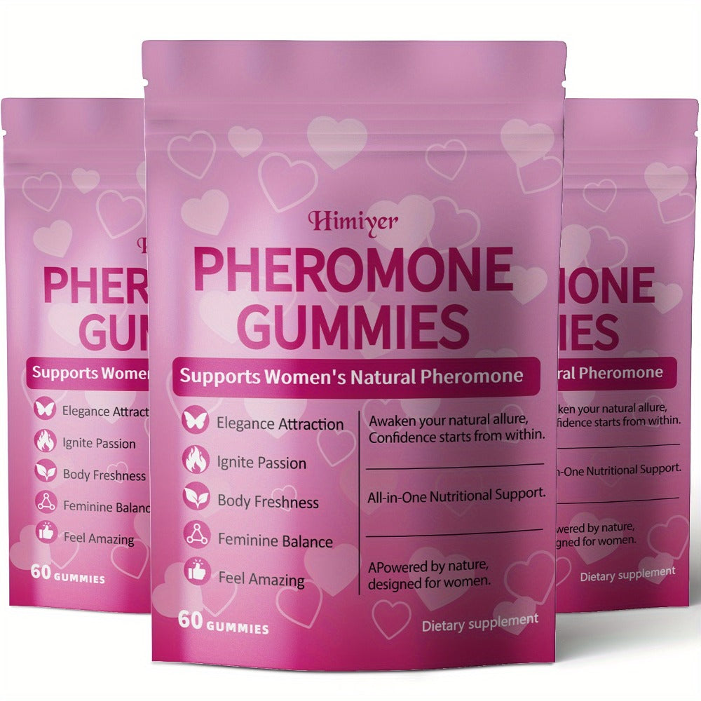 Women's Pheromone Gummies - Natural Attraction & Confidence Booster with L-Arginine, Maca, Beetroot & Pheromone-Enhancing Herbs - 30-Day Supply (30 Gummy Vitamins) - Gluten-Free Strawberry Flavor for Body Freshness & Feminine Balance