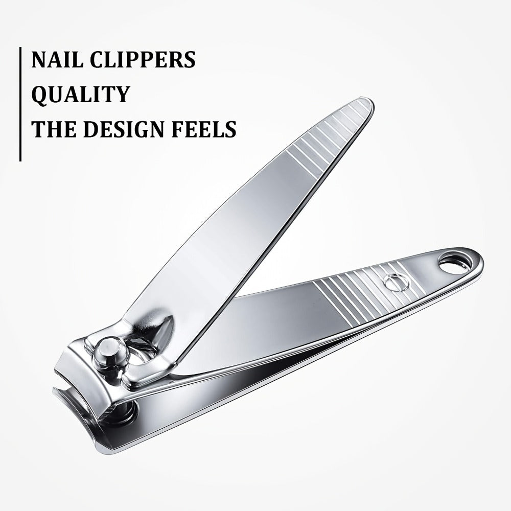 Nail Clippers Bulk 100pcs Stainless Steel - Heavy Duty Fingernail & Toenail Trimmer with Concave Blade & Pointed Tip, Non-Folding Portable Manicure Pedicure Set for Men & Women