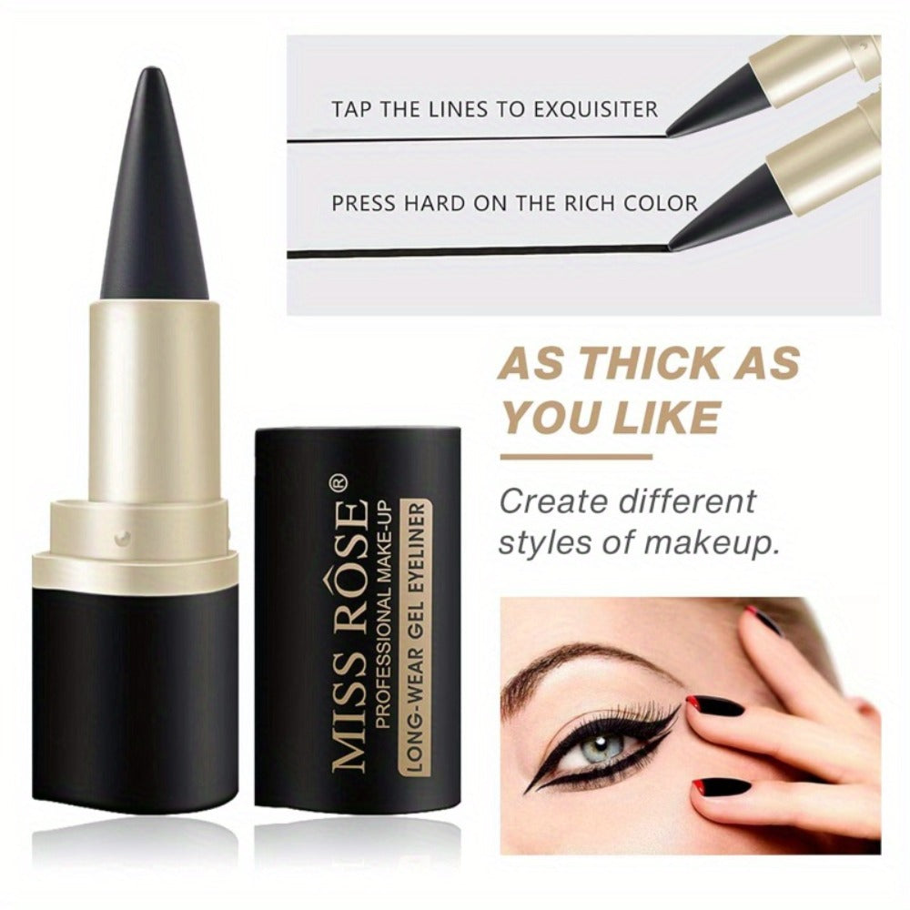 Eyeliner Pencil Set 3pcs Waterproof Black - Long-Lasting Smudge-Proof Matte Eye Liner Precise Single Tip Gentle Formula Sensitive Eyes All Day Wear Women