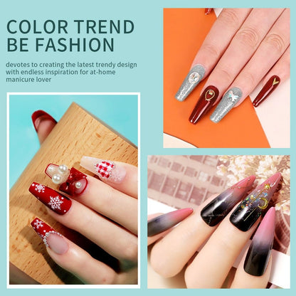 Gel Nail Polish Kit with UV LED Lamp 20 Colors All-in-One Starter Set Base Coat Top Coat Nail Art Tools Professional Home Manicure Gift Set for Women