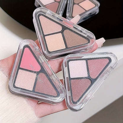 Eyeshadow Palette Mini 3-Color Matte & Shimmer Eye Shadow Kit Compact Travel-Friendly with Makeup Brush for Everyday & Touch-Up Women Makeup Gift