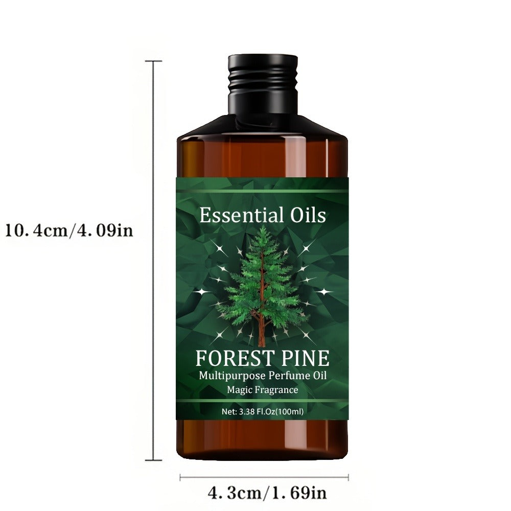 Forest Pine Essential Oil, 100ml/3.38fl.oz, 100% Pure Care Grade for Nail, Hair & Skin Care, Massage, Moisturizing Massage Essential Oil for Men & Women, Meditation Gift, Perfect Christmas Gift