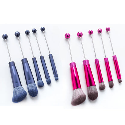 Beadable Makeup Brushes Set 10Pcs DIY Colorful Polyester Bristles ABS Handle Eye Shadow Concealer Cosmetic Brushes Holiday Gift for Women Girls Multiple Color Options