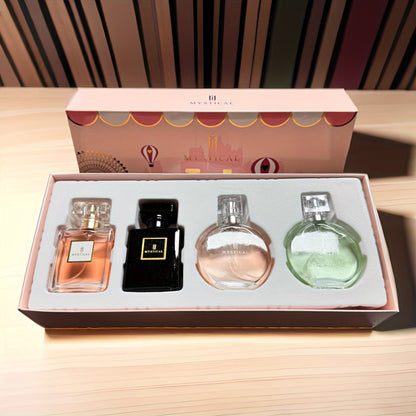 Perfume Gift Set for Women 4 Pieces - Mini Travel Fragrance Set Long Lasting, Unisex Cologne Spray Portable Gift Box for Mother's Day Valentine's Day Birthday 20ml 30ml
