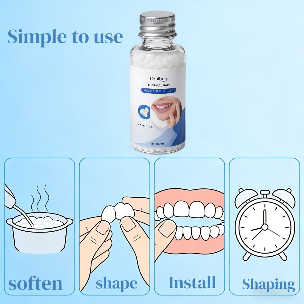 Temporary Cosmetic False Tooth - Realistic Temporary Material for Missing/Broken Teeth, Easy Application & Secure Fit Suitable for Eating, Daily Use - for Women & Men (Middle-Aged & Elderly) - -Looking Tooth Fillings, Non- Replacement!
