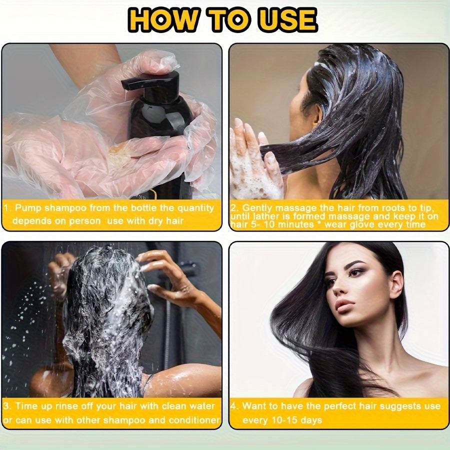16.91oz Hair Dye Shampoo, Natural Plant Pigments, Safe for Hair, Quickly Covers Gray Hair, Available In Black, Red, Brown, And Chestnut Brown, Halloween Gift, Christmas Present