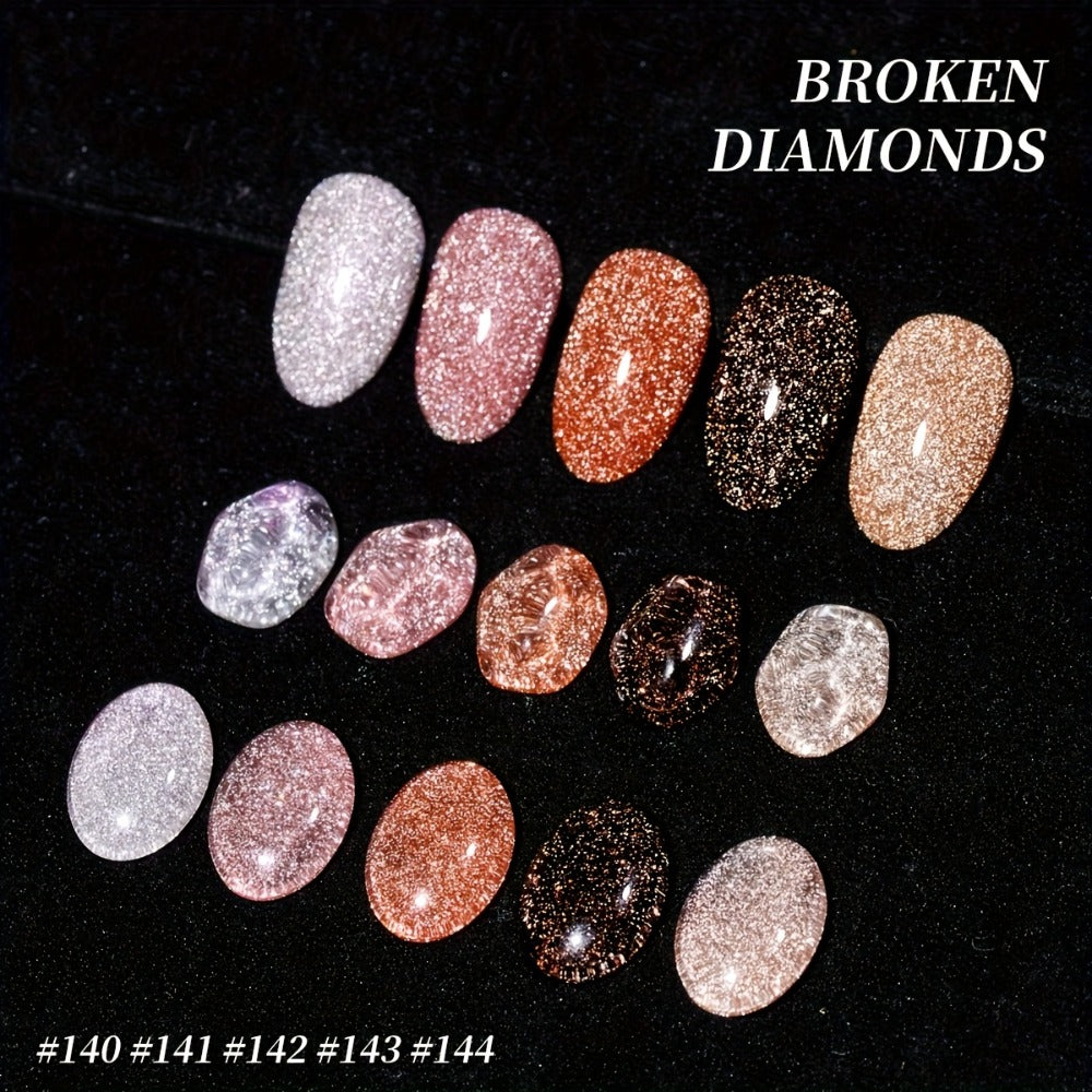Spring Nail Art 2025 Pastel Sparkling Gel Nails Designs 5Colors Set 0.51oz Nail Gel Polish Soaking LED Nail Gel Salon Female Nail Art Tools Fashion Glamorous Nails Luxury Nail Designs