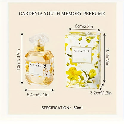 Gardenia Eau de Toilette for Women — 50ml Romantic Floral Herbal Fresh Scent, Formaldehyde-Free, Long-Lasting Perfume Spray for Daily Wear, Dating, Travel & Holiday Gifting