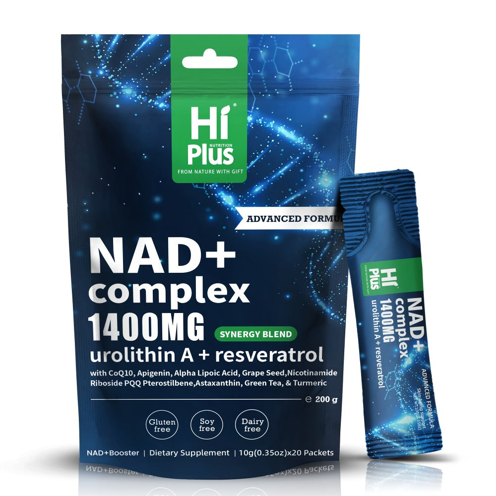 HiPlus NAD+ 1400 for MG - High-performance Liposomal NAD+ Complex Energy Bar with Dual Support Of Niacinamide Ribofuronate And Resveratrol, Sweet And Sour Berry Flavor for Efficient Focus In Every Moment. One Bag (20 Bars Portable Package)