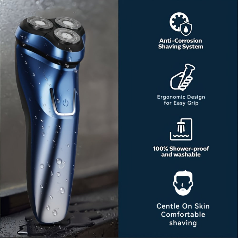 Rechargeable Electric Shaver And Trimmer for Men - Travel Razor for Close Shaving with Pop-up Trimmer, 1-Hour Fast Charge, & Easy Clean - Ideal Gift for Father/Husband/Boyfriend