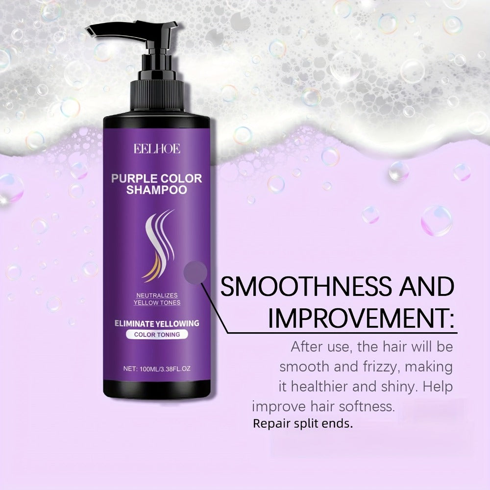 Purple Shampoo Set 3pcs — Collagen Anti-Yellowing Shampoo, Conditioner & Argan Hair Oil | Repairs Split Ends, Fixes Color & Smooths All Hair Types