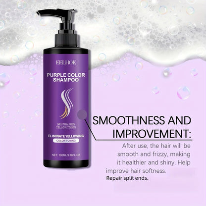 Purple Shampoo Set 3pcs — Collagen Anti-Yellowing Shampoo, Conditioner & Argan Hair Oil | Repairs Split Ends, Fixes Color & Smooths All Hair Types
