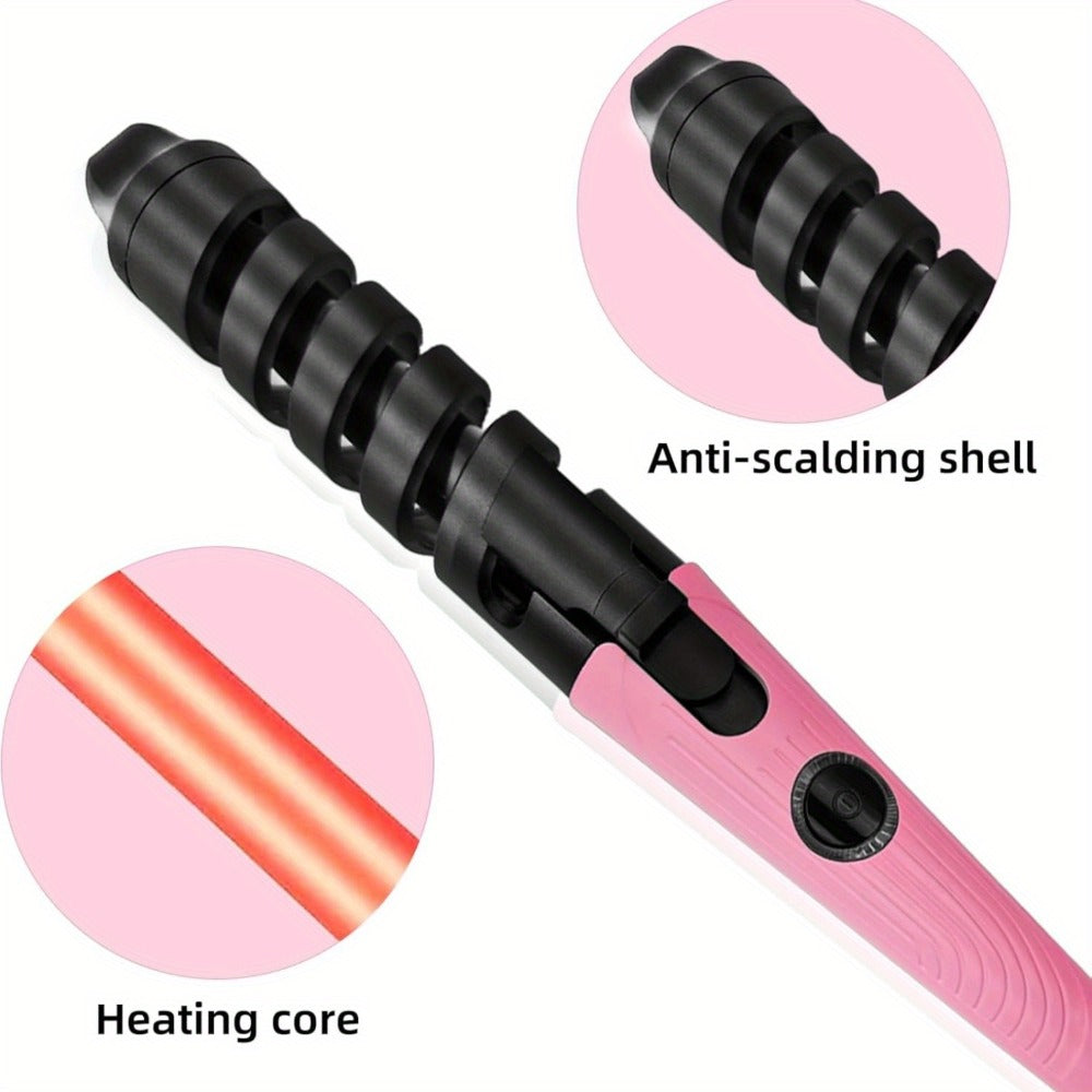 Professional Automatic Spiral Curling Iron, Ceramic Automatic Curling Iron, Anti-Tangle And Easy to Operate, Hair Styling, Hair Tools, Birthday Christmas Gift (Includes: 1 Comb And 2 Hair Clips)