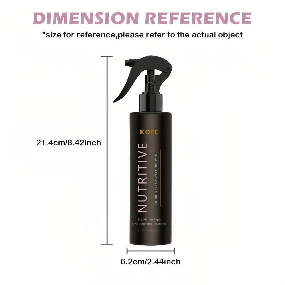 Leave-In Conditioner with Hydrolyzed Keratin & Biotin — Anti-Frizz Detangler, Argan Oil & Plant Extracts, Repairs Split Ends & Breakage, Color-Safe for Curly, Dry & Damaged Hair, 6.76 oz