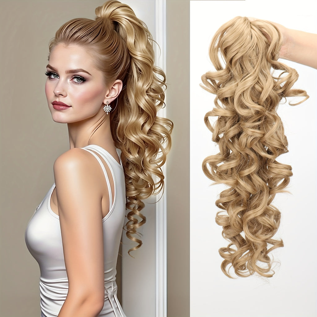A Retro-Style Synthetic Wig Designed to Withstand High Temperatures, Featuring Afro Kinky Curls for a Appearance. This Volume-Boosting Ponytail Is Perfect for Everyday Use And Special Occasions, Making It an Ideal Hair Accessory for Women