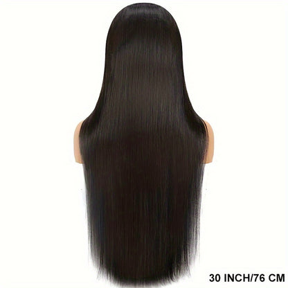 Wear and Go Wig Human Hair 4x4 HD Lace Closure — Glueless, Pre-Plucked, 200% Density, Straight, Pre-Cut Lace, Ready to Wear Wig for Women, Natural Black, 16–36 Inch