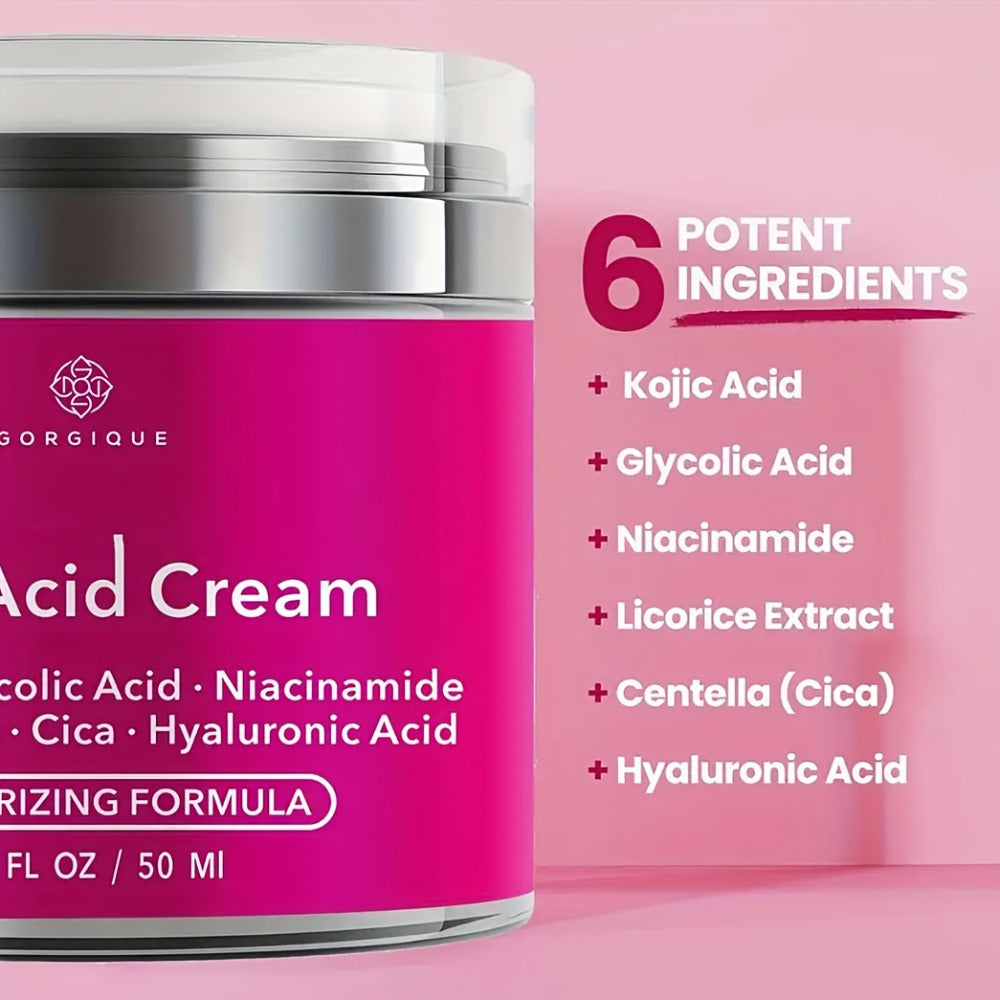 50ml/1.7oz Kojic Acid Cream, Deeply Hydrating And Moisturizing, Smoothing Skin, Contains Kojic Acid And Hyaluronic Acid, Dark Spots Look Reduced, Brightens Skin, Making Your Skin Look Younger