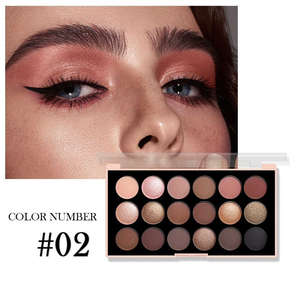 Eyeshadow Palette 18 Colors - Matte & Shimmer Waterproof Sweatproof Long-Lasting Formula, Professional Eye Makeup for Everyday & Glam Looks, Valentine's & Christmas Gift