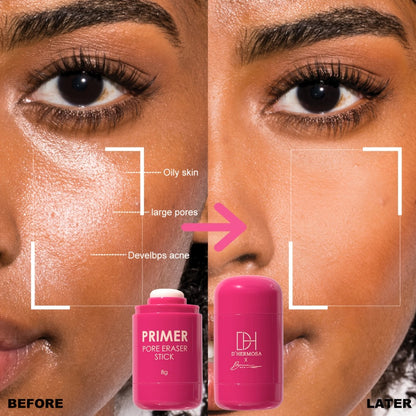 Makeup Primer Stick 2pcs Set Oil Control Pore Minimizer - Long-Lasting Matte Finish Lightweight Moisturizing Face Primer for Smooth Flawless Foundation Base