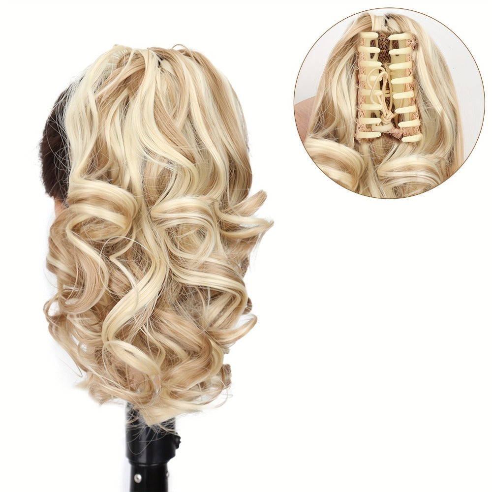 Claw Clip Ponytail Extension 8 Inch Heat Resistant Synthetic Hair for Women Multi Color Dark Gray Black Brown Golden Khaki Daily Casual Halloween