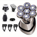 Men's Electric Nine-bit Bald Head Machine, USB Charging, Optional Five-in-one Suit Consisting of Cleanser, Hair Clipper, Cleaning Brush and Nose Hair Cleaner, a Set of Multi-purpose, Suitable for Personal Use or Gift Giving.