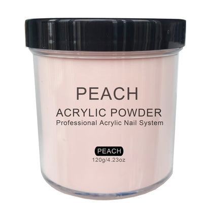 Acrylic Nail Powder 4oz - Professional Rose Peach Almond Natural Pink Formaldehyde-Free System for Nail Extensions Sculpting 3D Nail Art No Lamp Needed Nail Tech Supplies