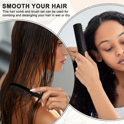 Bulk Hair Brushes & Combs Set 50pcs - Detangling Hairbrush with Fine Tooth Comb, Individually Wrapped Hygienic Packaging for Travel, Charity, Hotel & Salon Distribution