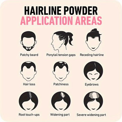 Hairline Powder for Root Touch Up & Hair Loss Cover - Volumizing Hair Concealer Powder for Thinning Hairline, Bald Spots & Sparse Areas - Works on All Hair Types - Multiple Shades with Brush 4g