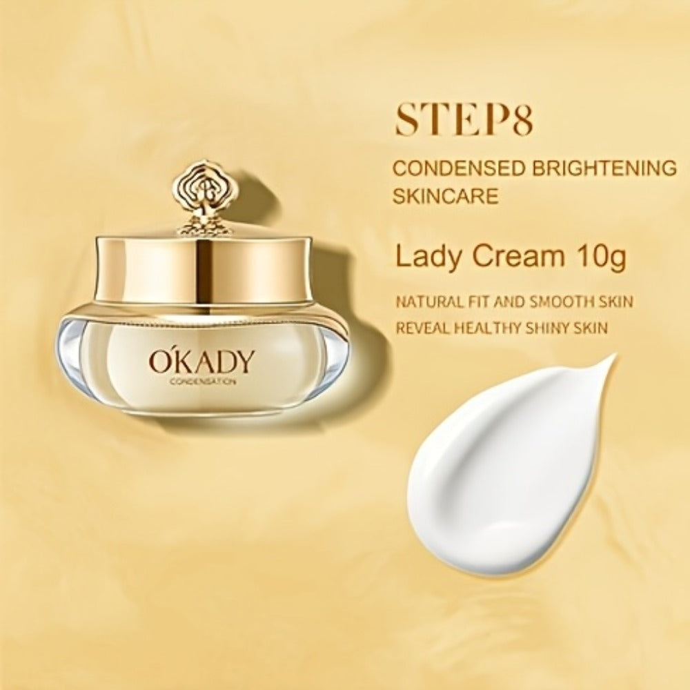 Ginseng Skincare Set 9-Piece OKADY Anti-Aging Alcohol-Free Hypoallergenic Cleansing Purifying Quick Absorbing Facial Skincare Kit Gift for Women Mom Girlfriend