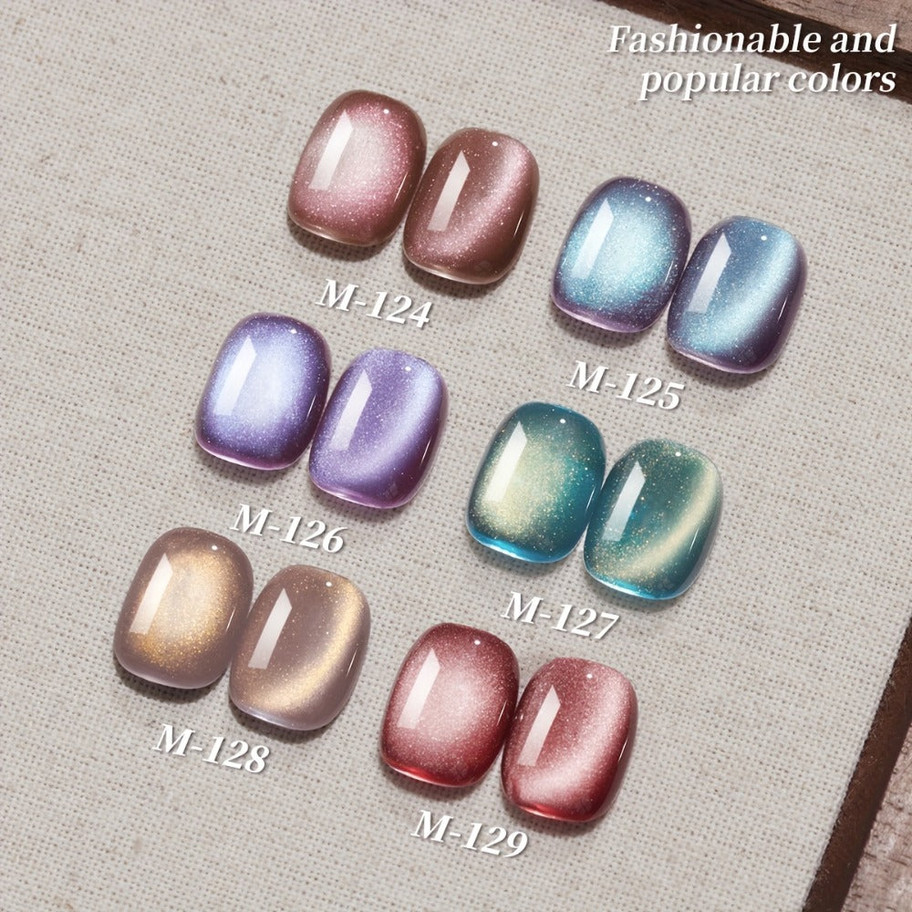 XEIJAYI Frame Bottle Aurora Cat Eye Set -- Ultra-Bright Aurora Cat Eye Nail Polish 6pcs Set, Trendy Spring Nail Art, Stylish Salon Artistic Cat Eye Gel, Shiny Luster with Changing Colors, Women's Nail Art Tools, Dazzling Cat Eye Nail Design.