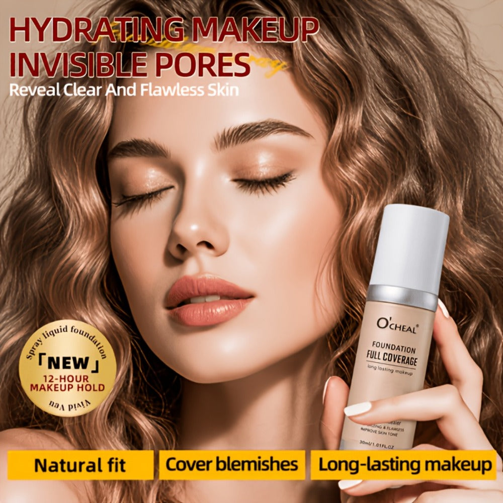 Air Cushion Foundation 2.0 Matte Finish High Coverage Moisturizing Lightweight Smooth Natural Nude Look Buildable Liquid Foundation Women Makeup