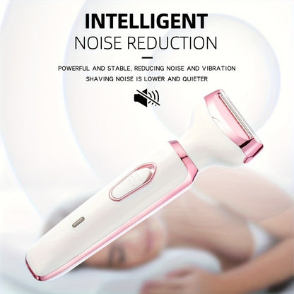 Women's Electric Shaver 4-in-1 Rechargeable Grooming Kit - Hair Remover Eyebrow Trimmer Nose Hair & Bikini Trimmer for Face Legs Underarms Painless