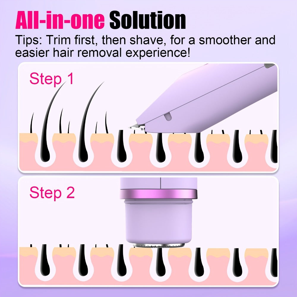Brand New Upgraded Version with a Built-In Battery Display, Women'S Bikini Trimmer, Bikini Shaver, Dual-Head 2-In-1 Electric Shaver for Women (Suitable for Any Body Part), for Both Wet And Dry Use, Specifically for The Bikini Area