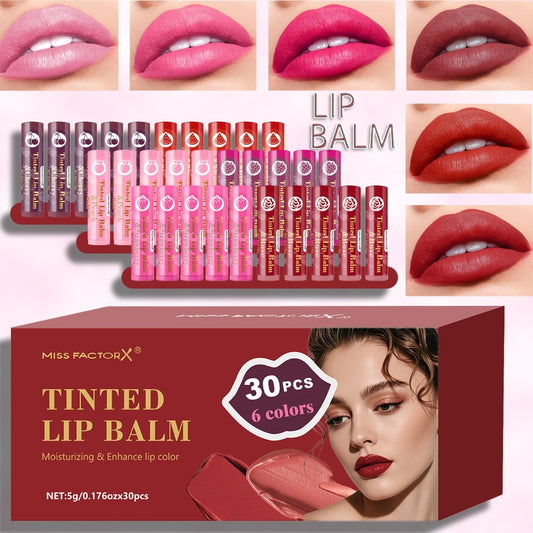 30pcs Translucent Tint Lip Balm Gift Set, Moisturizing Gloss, Hydrating Balm, Shiny and Luminous Finish, Women's Makeup, High-End Gift Set