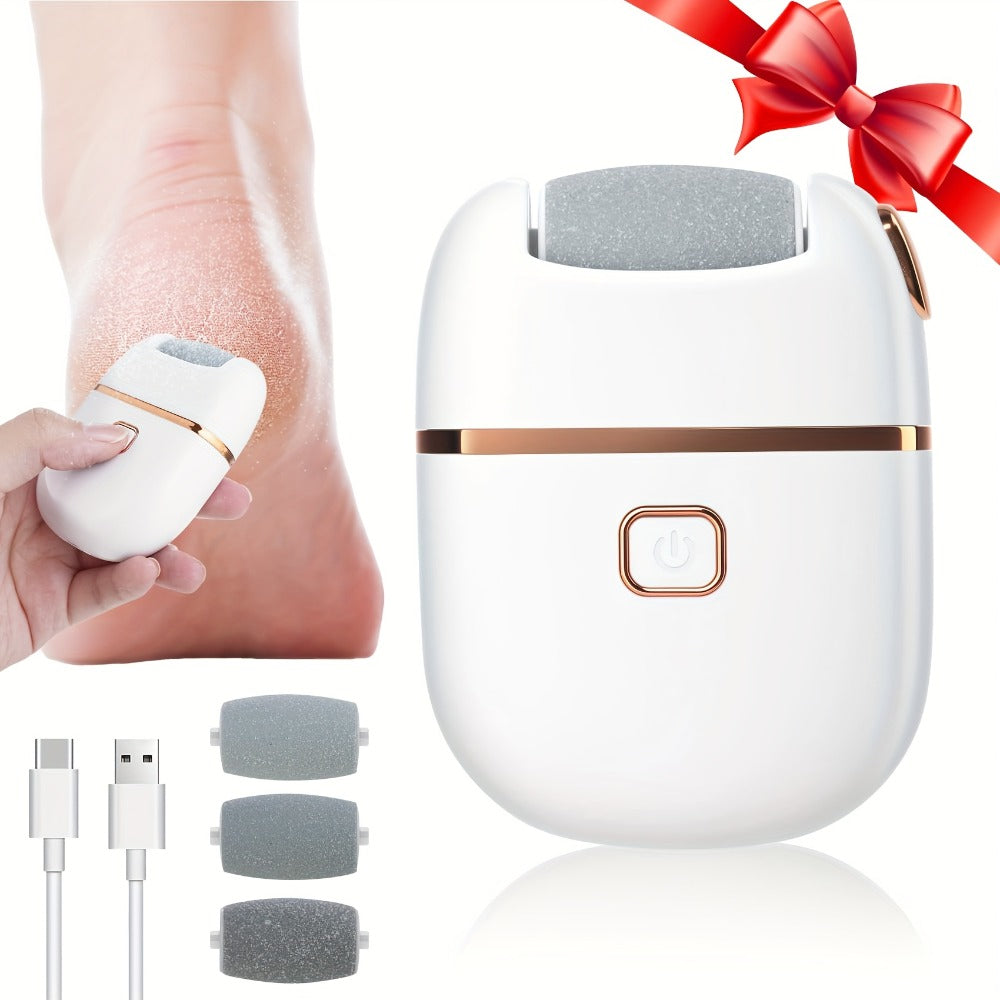 2Set 6Heads And 1Set 3Heads, Rechargeable Electric Foot Grinder for Cracked Heels & Removal - Thick Light Beige Polishing, 3Replacement Grinding Heads, 2Speed Settings, Portable And Easy to Use with USB Charging, IPX5