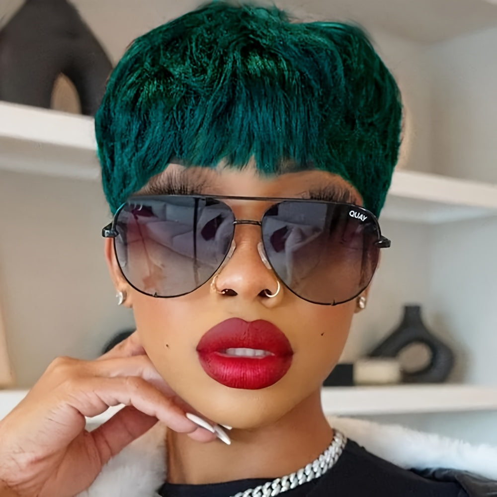 Naseily Short Natural Looking Synthetic Wigs for Women with Bangs - Pixie Cut Wavy Wig, 8 Colors (,, Blonde, Redhead,,, Ash Blonde, Blonde) | Wear & Low Maintenance Hairstyle