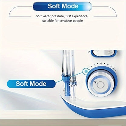 Water Flosser Electric Dental Cleaner Oral Irrigator - Portable Cordless Teeth Cleaner Water Dental Floss for Home Use Braces Bridges Gum Care Blue Purple