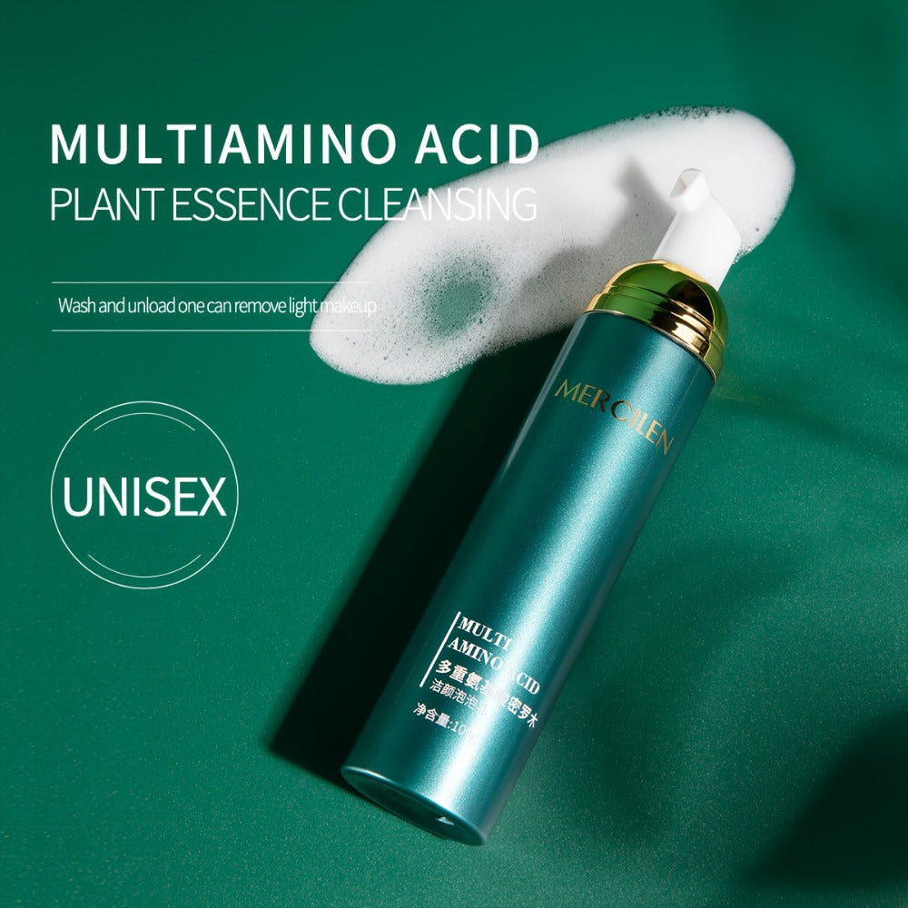 MERCILEN Amino Acid Cleansing Bubble Facial Cleanser - Gentle Non-Irritating Rose Water Acid Formula Deep Cleansing Bubble Mousse the Bubbles Are Fine and Dense Not Tight Deep Light Beige Care Suitable for All Light Beige Types, Daily Travelskincare
