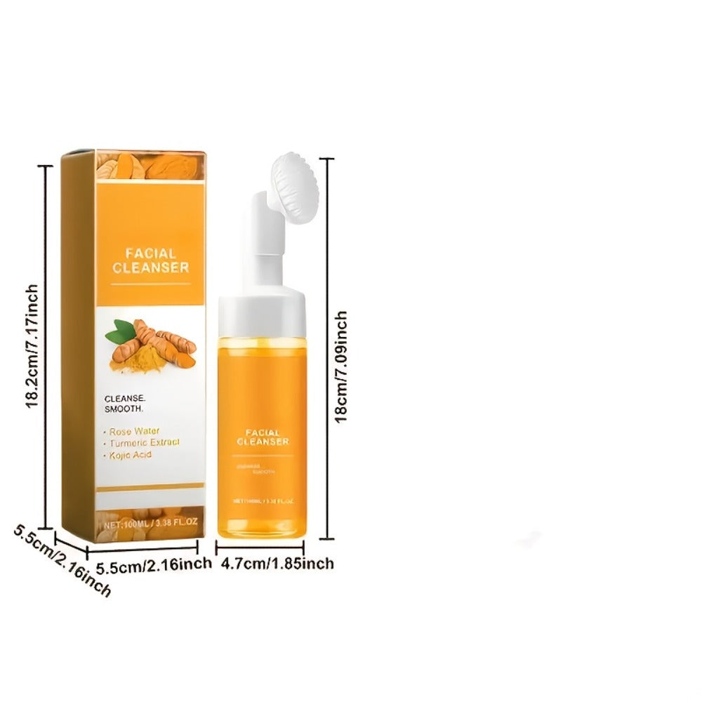 2pcs Turmeric Skincare Facial Cleanser, Controls Oil, Refines Pores, Deeply Cleanses The Face, Moisturizes The Skin, Gently Balances Oil, Rich in Kojic Acid And Turmeric, Suitable for Both Men And Women, The Best Christmas Gift, Travel-Friendly