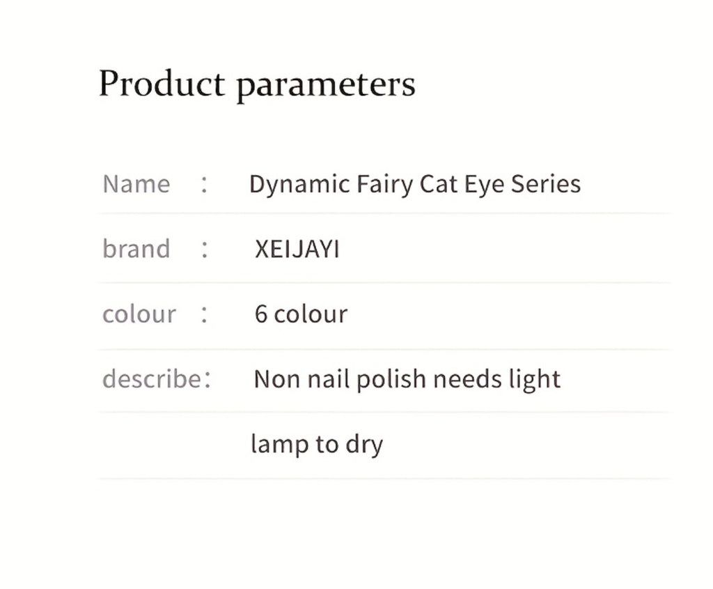 Cat Eye Nail Polish Set 6Colors 0.51oz Reflective Cat'S Eye Nail Gel Soaking LED Gel Salon Female Nail Art Tools Fashion Holographic Nail Art