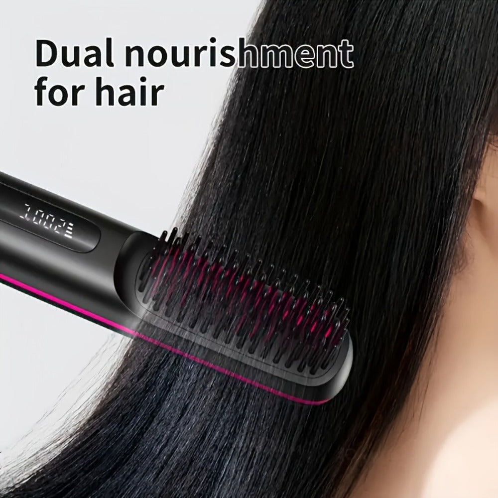 2-in-1 Portable Wireless Multifunctional Ceramic Straightener And Curling Iron, 3-speed Adjustable Temperature, Dual-purpose Design, Suitable For Styling And Curling, No Harm, Supports USB-C Charging, Long-lasting Durability, Travel Use