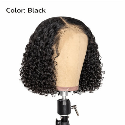 Deep Wave Curly Bob Wig Glueless Rose Net Cap - Secure Fit Short Curly Wig for Women Burgundy Golden Dark Brown Light Brown 14 Inch