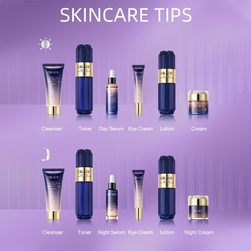 OKDAY Hydrolyzed Collagen, Sodium Hyaluronate, Makes Skin Feel Smooth, Looks Younger, Firmer, Enhances Skin Elasticity, Skin Care Kits, High-End Skin Care Products, Gifts for Women, Thanksgiving Gifts, Suitable for Gifts - Christmas/ New Year/Gifts