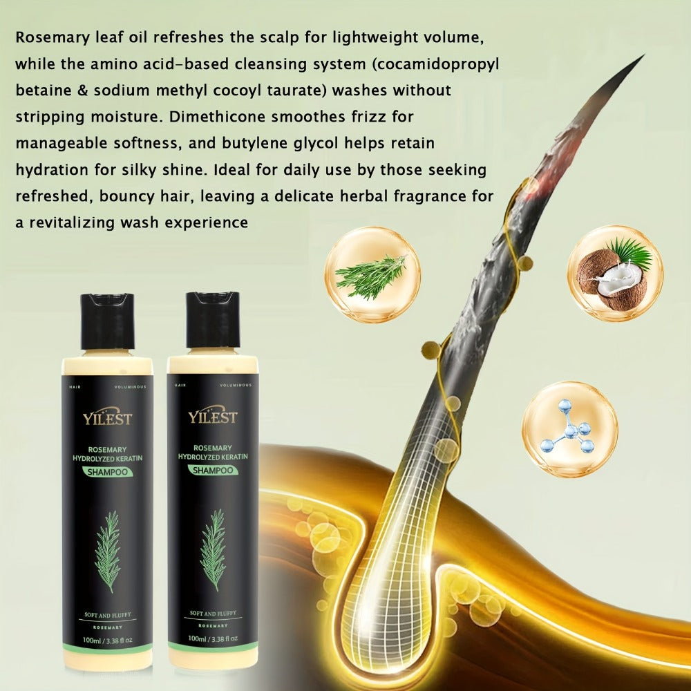 Rosemary Volumizing Shampoo — Enriched with Rosemary Extract, Amino Acids & Plant Squalane for Luxurious, Fuller & Healthier Hair | Moisturizing Formula for All Hair Types