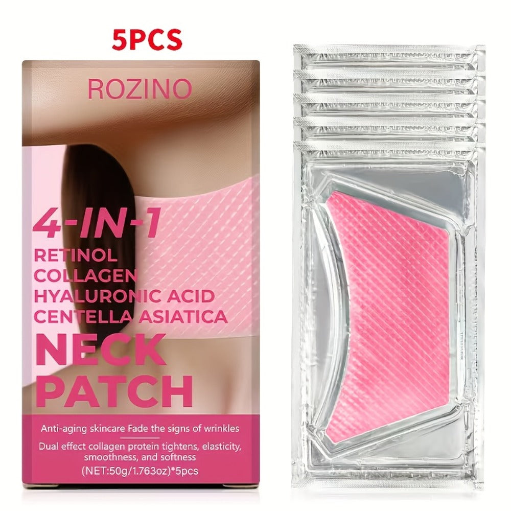 5pcs Bio Collagen Neck Lift Mask Patch, Moisturizing And Brightening Gel, Easily Absorbed, Appearance of Wrinkles, Aging And Sagging Skin, Makes Skin Look Smoother And Firmer, Makes Skin Younger-Looking, Neck Mask, Skincare
