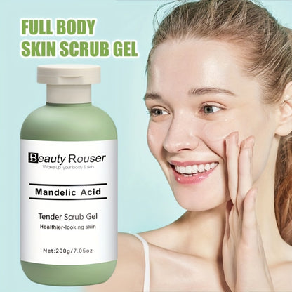 Body Scrub Gel with Aloe Vera, Rose & Chamomile Extract — Deep Cleansing Exfoliating Scrub for Face & Body, Unclogs Pores, Softens & Moisturizes, Unisex, 200g / 7.05 oz