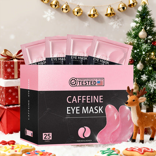 Caffeine Eye Mask 25 Pcs - Under Eye Patches with Collagen Hyaluronic Acid & Glycerin for Dark Circles Puffiness & Moisturizing - Korean Skincare Eye Pads for Women Men All Skin Types