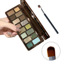 [16-Color Eyeshadow Palette] Smoky Retro Eyeshadow Set Pearlescent 16-Color Eyeshadow Palette - Matte, Soft And Glitter End, Gray, Green, Earthy Tones of Smoky Retro Look, Highlights And Blush Multi-Purpose Makeup Palette, Compact Design, Beauty Anytime,